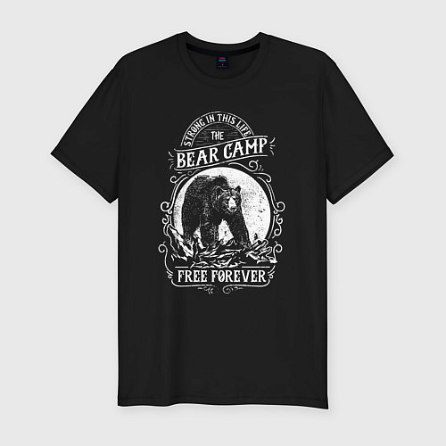 Мужская slim-футболка Bear Camp Free Forever / Черный – фото 1