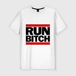 Мужская slim-футболка Run Bitch