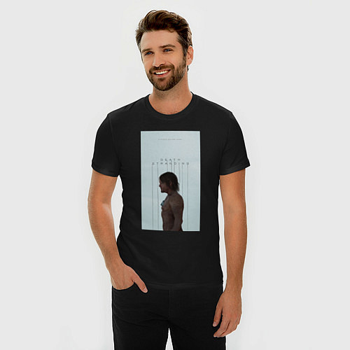 Мужская slim-футболка DEATH STRANDING / Черный – фото 3