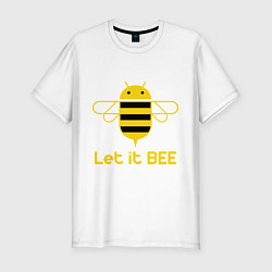 Мужская slim-футболка Android - Let It Bee