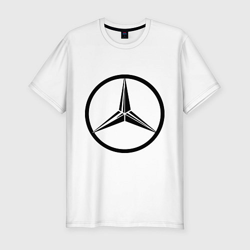 Мужская slim-футболка Mercedes-Benz logo / Белый – фото 1