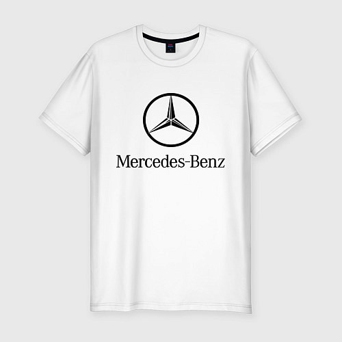 Мужская slim-футболка Logo Mercedes-Benz / Белый – фото 1