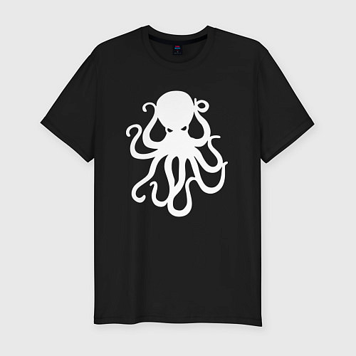 Мужская slim-футболка Кракен-осьминог / Черный – фото 1
