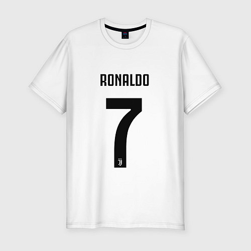 Мужская slim-футболка RONALDO 7 / Белый – фото 1