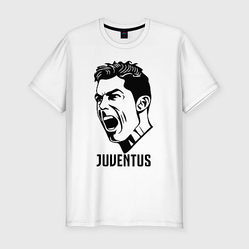 Мужская slim-футболка Juve Ronaldo / Белый – фото 1