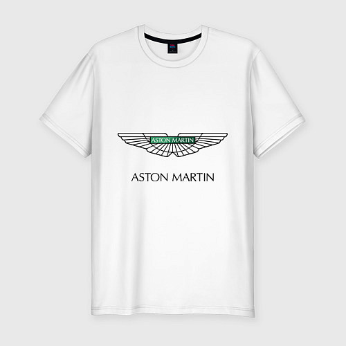 Мужская slim-футболка Aston Martin logo / Белый – фото 1