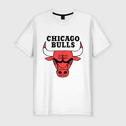 Мужская slim-футболка Chicago Bulls / Белый – фото 1