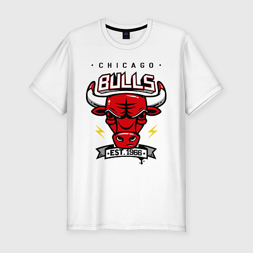 Мужская slim-футболка Chicago Bulls est. 1966 / Белый – фото 1