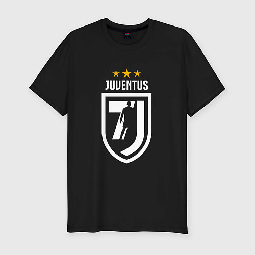 Мужская slim-футболка Juventus 7J / Черный – фото 1