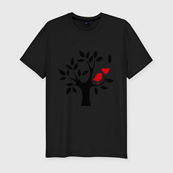 Мужская slim-футболка Дерево любви