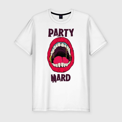 Мужская slim-футболка Party hard / Белый – фото 1
