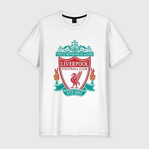 Мужская slim-футболка Liverpool FC / Белый – фото 1