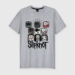 Футболка slim-fit Slipknot Masks, цвет: меланж