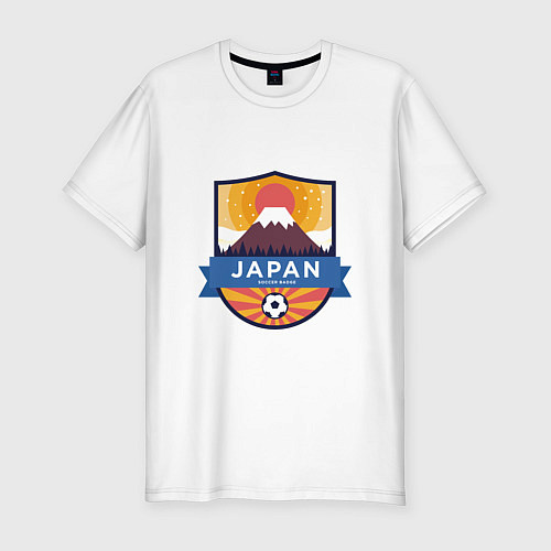 Мужская slim-футболка Japan: Soccer badge / Белый – фото 1