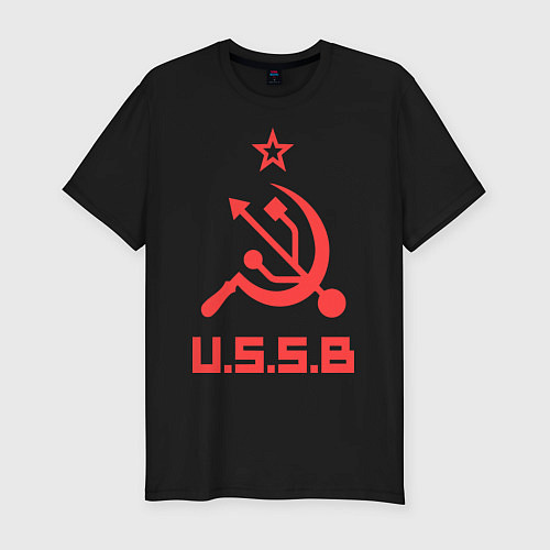 Мужская slim-футболка USSB / Черный – фото 1