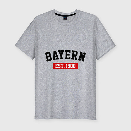 Мужская slim-футболка FC Bayern Est. 1900 / Меланж – фото 1