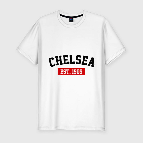 Мужская slim-футболка FC Chelsea Est. 1905 / Белый – фото 1