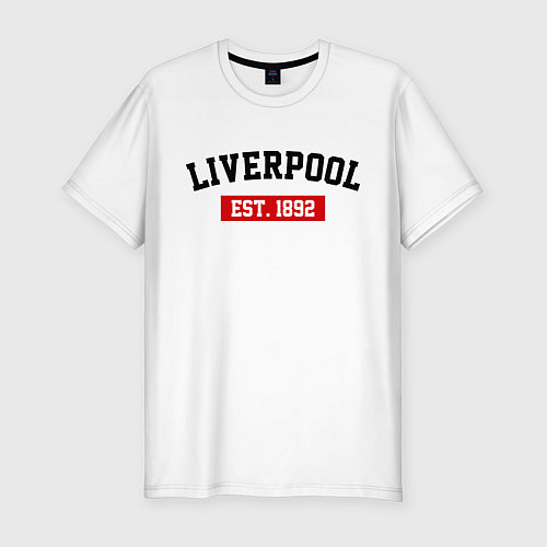 Мужская slim-футболка FC Liverpool Est. 1892 / Белый – фото 1