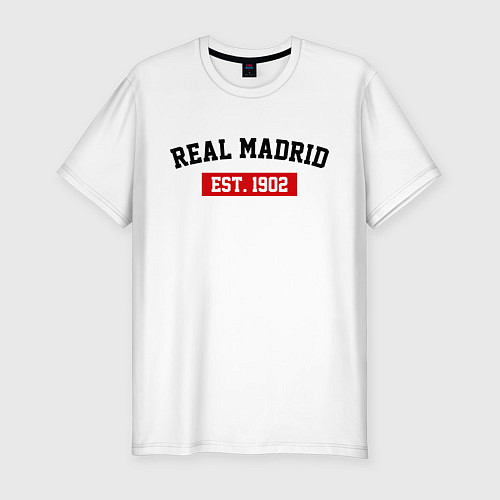 Мужская slim-футболка FC Real Madrid Est. 1902 / Белый – фото 1