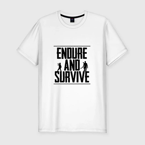 Мужская slim-футболка Endure & Survive / Белый – фото 1