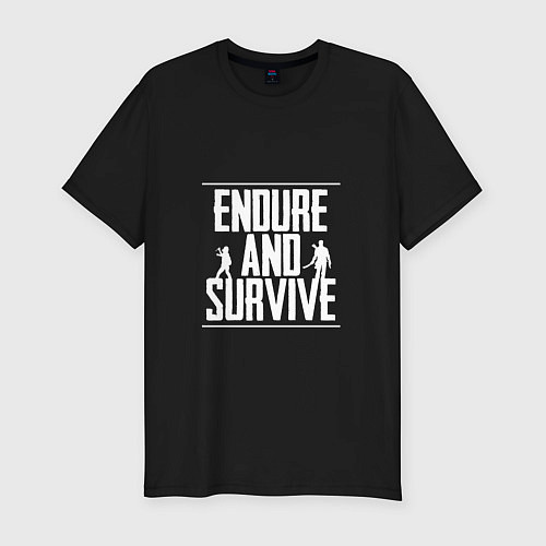 Мужская slim-футболка Endure & Survive / Черный – фото 1