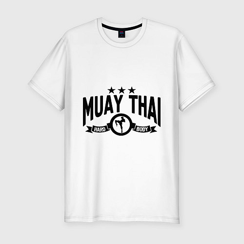 Мужская slim-футболка Muay thai boxing / Белый – фото 1