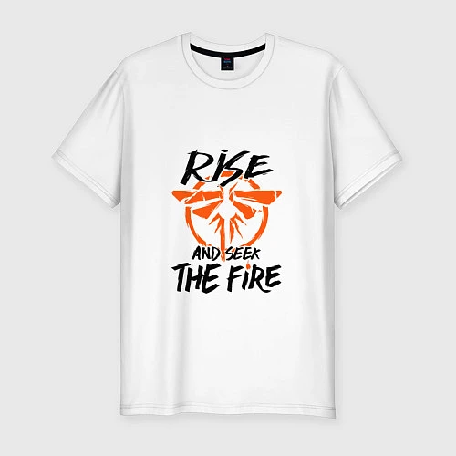 Мужская slim-футболка Rise & Seek the Fire / Белый – фото 1
