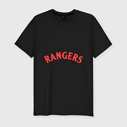Мужская slim-футболка Texas Rangers logotype