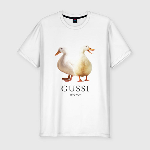 Мужская slim-футболка GUSSI Ga-Ga / Белый – фото 1