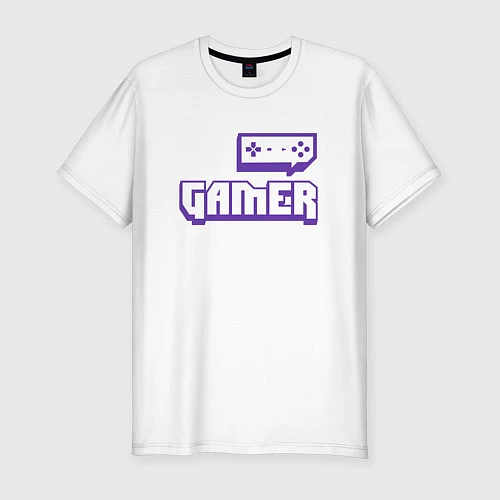 Мужская slim-футболка Twitch Gamer / Белый – фото 1