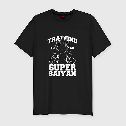 Мужская slim-футболка Super Saiyan Training / Черный – фото 1