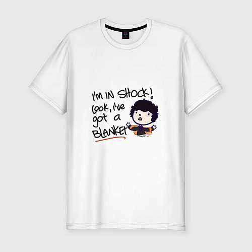 Мужская slim-футболка Шерлок / Белый – фото 1