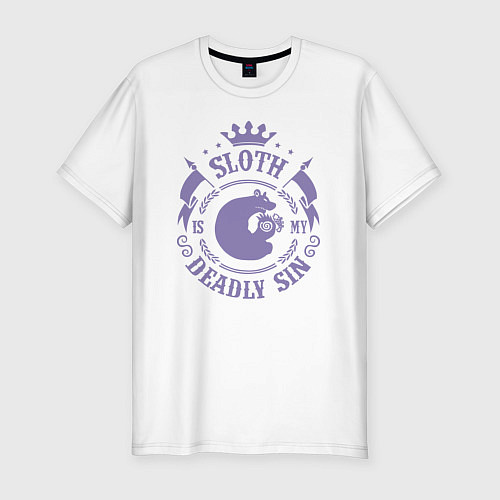 Мужская slim-футболка Sloth: Deadly Sin / Белый – фото 1