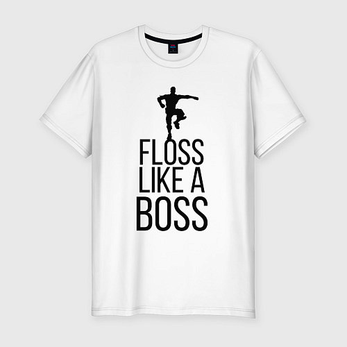 Мужская slim-футболка Floss like a boss / Белый – фото 1