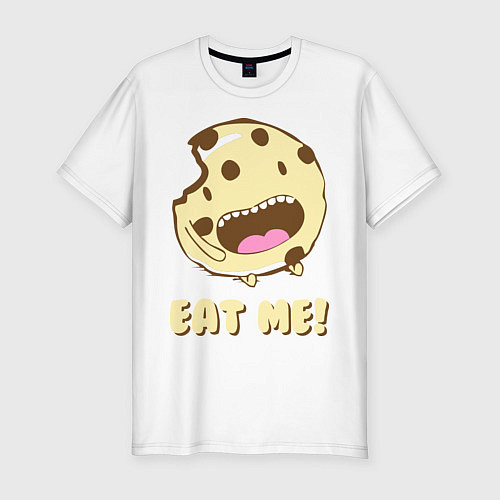 Мужская slim-футболка Cake: Eat me! / Белый – фото 1