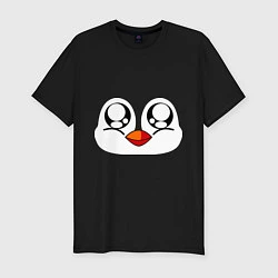 Мужская slim-футболка Морда пингвина