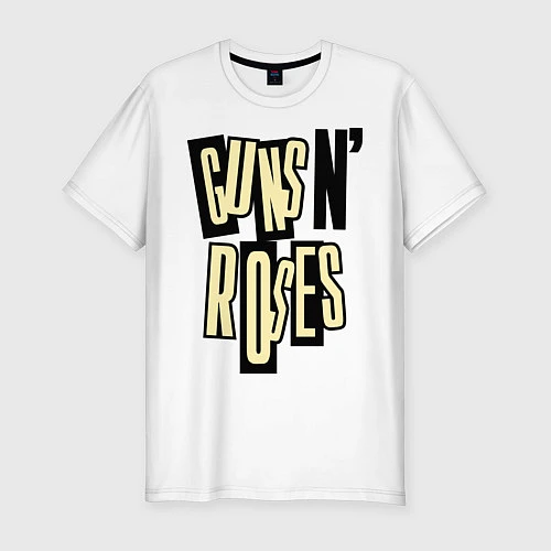 Мужская slim-футболка Guns n Roses: cream / Белый – фото 1