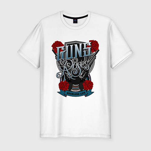 Мужская slim-футболка Guns n Roses: illustration / Белый – фото 1
