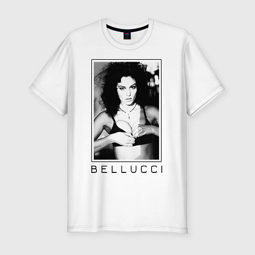 Мужская slim-футболка Monica Bellucci: Black / Белый – фото 1
