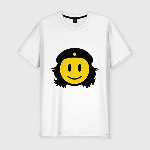 Мужская slim-футболка Смайл Че Гевара / Белый – фото 1