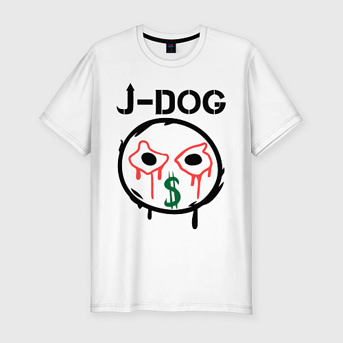 Мужская slim-футболка HU: J-Dog / Белый – фото 1