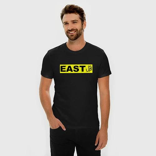 Мужская slim-футболка East is Up TOP / Черный – фото 3