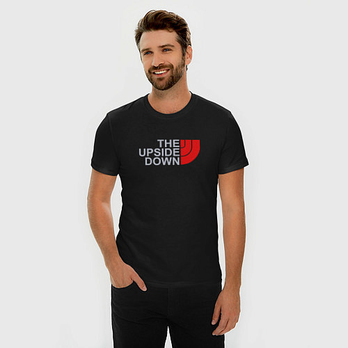 Мужская slim-футболка The Upside Down / Черный – фото 3