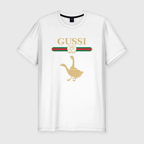 Мужская slim-футболка GUSSI Fashion / Белый – фото 1