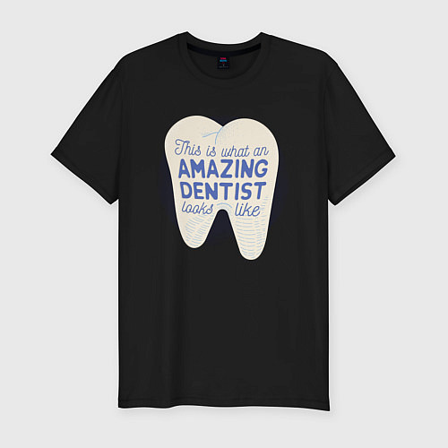 Мужская slim-футболка Amazing Dentist / Черный – фото 1