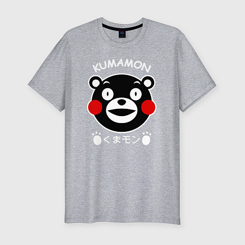 Мужская slim-футболка Kumamon / Меланж – фото 1