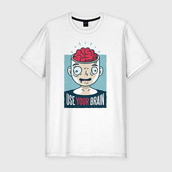 Мужская slim-футболка Use your brain