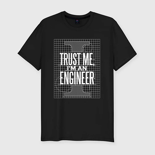 Мужская slim-футболка I'm an Engineer / Черный – фото 1