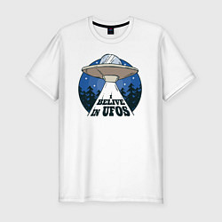 Футболка slim-fit Belive in UFOS, цвет: белый