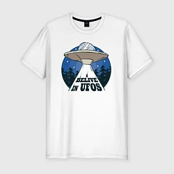 Мужская slim-футболка Belive in UFOS